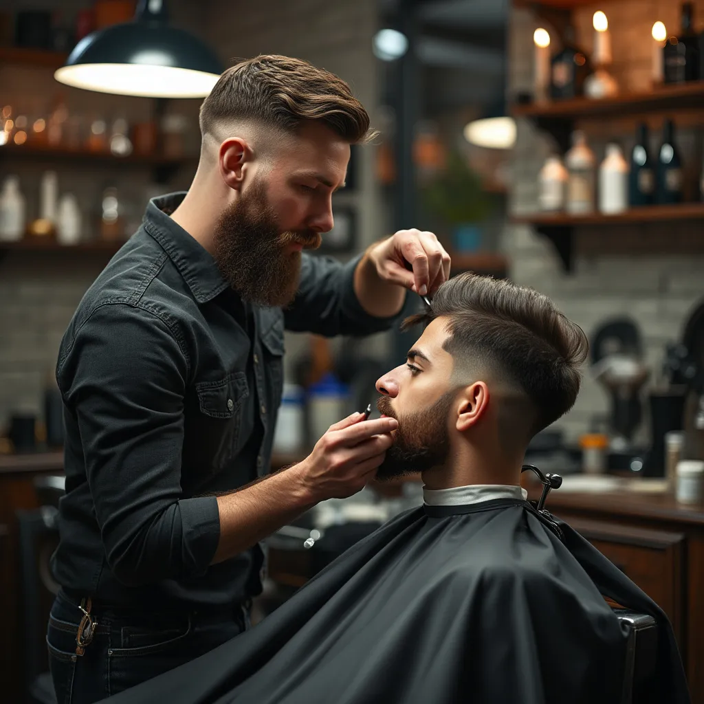 Cliente con barba estilizada
